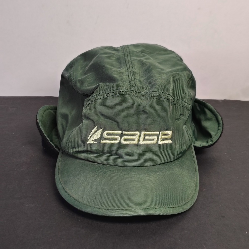 Sage Earflap Hat One Size Green Nylon Fly Fishing Gorpcore Winter Cap